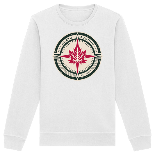 “North Strong” Compass Design Unisex Sweatshirt – Navigate Adventure with Canadian Pride