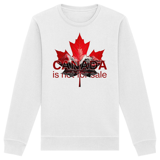 “Canada is Not for Sale” Sweatshirt - Red Maple Leaf and Mountains, Soft and Warm