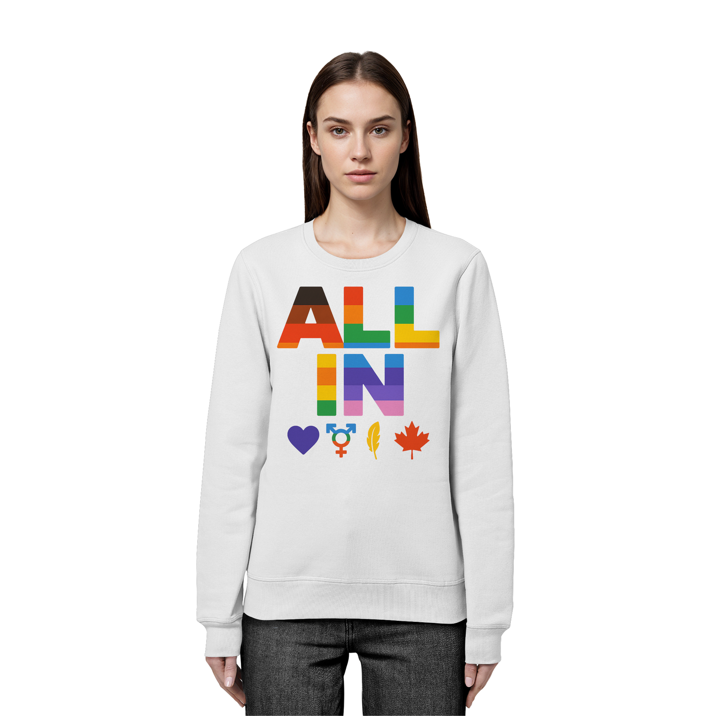 ALL IN Heart. Voice. Pride. - Pride Toronto Sweatshirt – Unisex Fit – Cozy & Bold