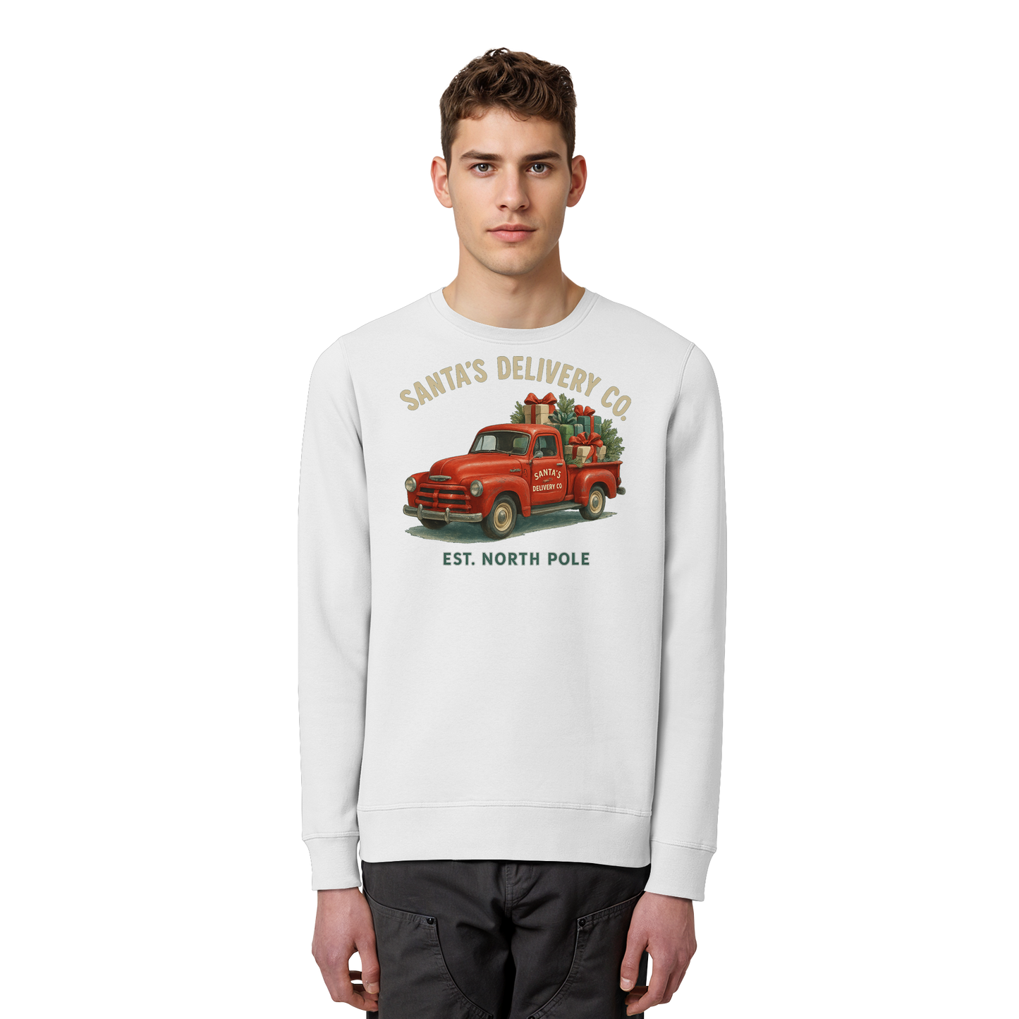 Santa’s Delivery Truck Sweatshirt | Vintage Christmas Crewneck | Premium Quality Fleece