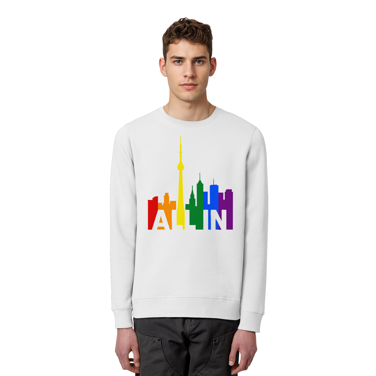 ALL IN – Pride Toronto Sweatshirt – Unisex Fit – Cozy & Bold