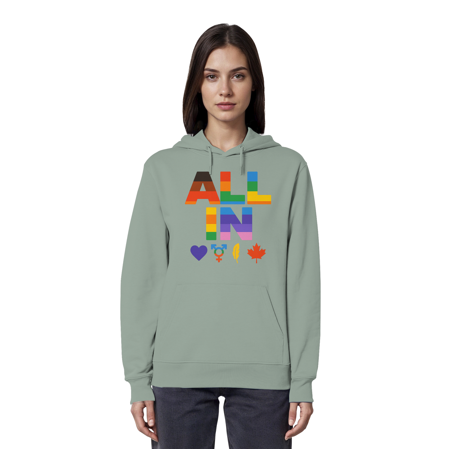 ALL IN Heart. Voice. Pride. - Warm & Cozy Pride Hoodie
