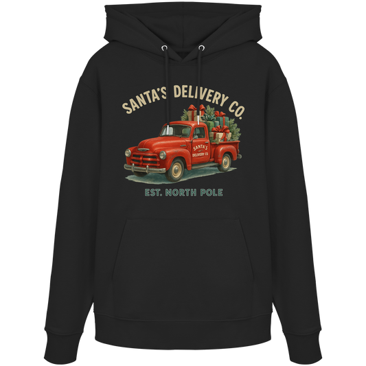 Santa’s Delivery Truck Hoodie | Vintage Red Truck Christmas Hoodie | Fleece Hoodie – Premium Softstyle