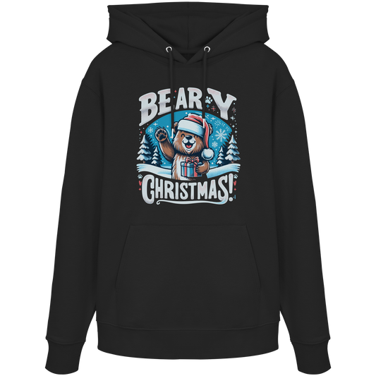 Beary Christmas Hoodie | Funny Bear Christmas Hoodie | Fleece Hoodie – Premium Softstyle Cotton