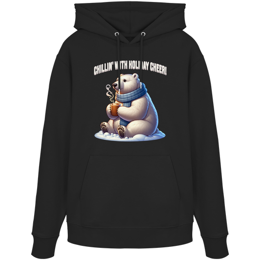 Chillin’ With Holiday Cheer Hoodie | Polar Bear Christmas Hoodie | Fleece Hoodie