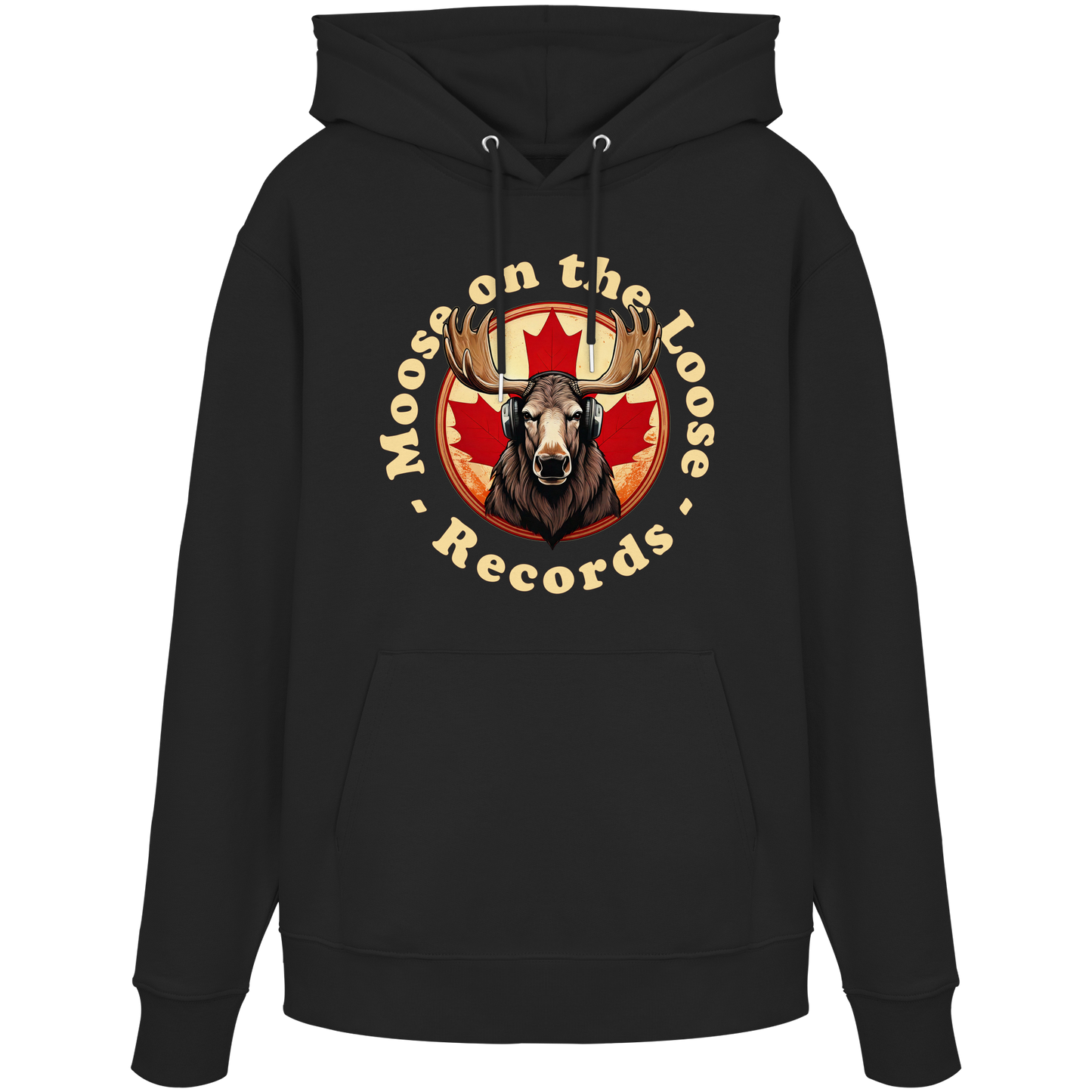 “Moose on the Loose Records” Unisex Hoodie – The Beat of Canada in Cozy Comfort