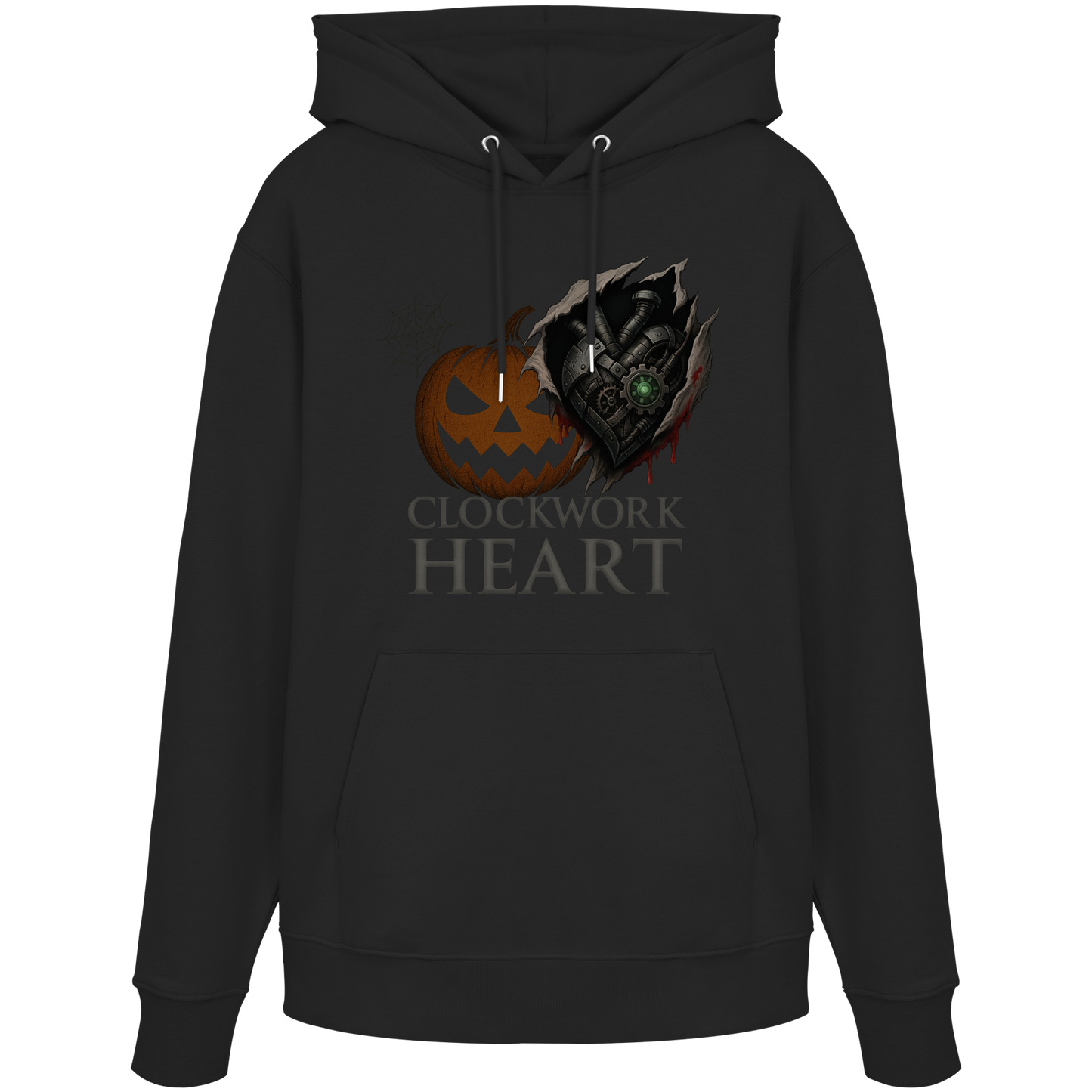 Clockwork Heart Halloween Hoodie – Mechanical Heart & Pumpkin Design