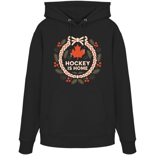 Hockey Lace Wreath Hoodie | Hockey Christmas Hoodie | Premium Fleece