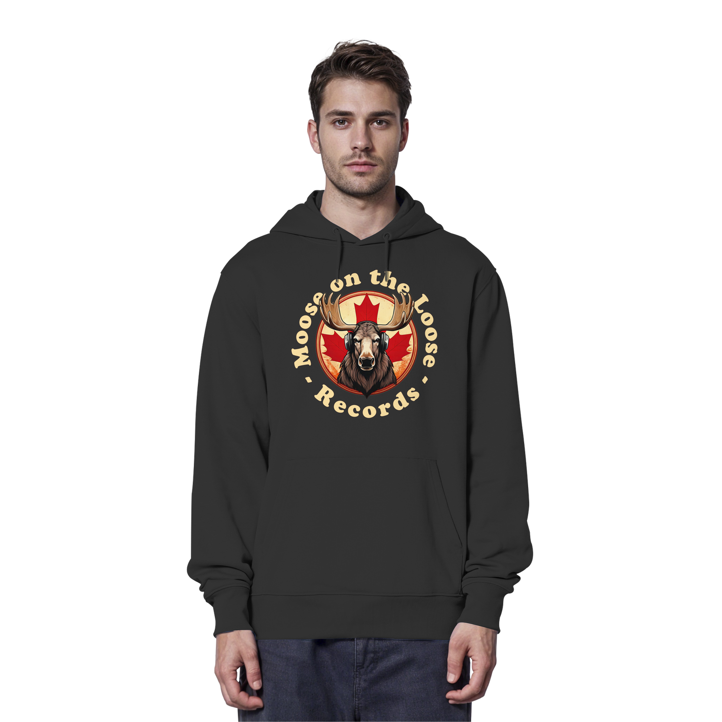 “Moose on the Loose Records” Unisex Hoodie – The Beat of Canada in Cozy Comfort