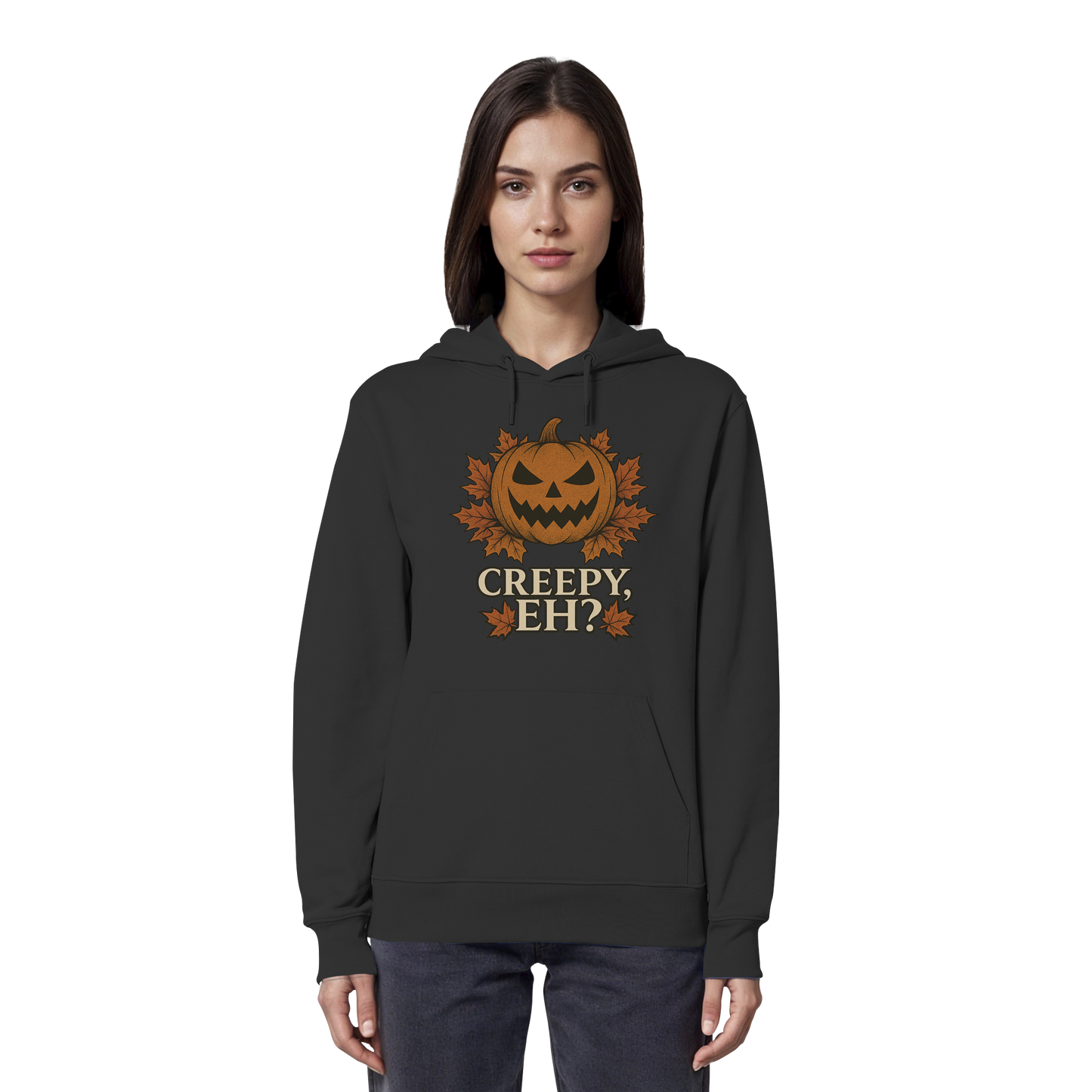 Creepy, Eh? – Spooky Fall Hoodie with Canadian Humour