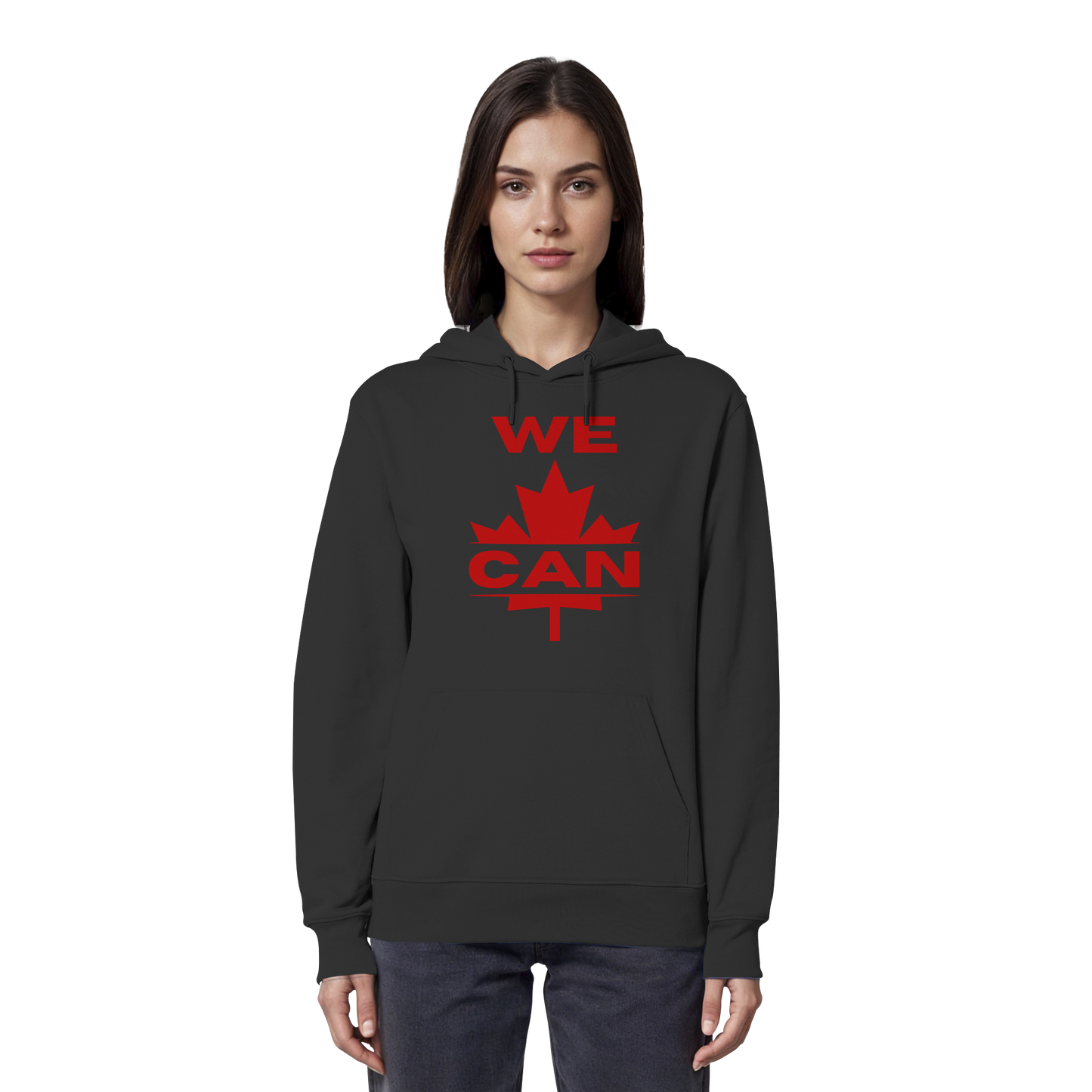 “We Can” with Maple Leaf Unisex Hoodie – Motivational Hoodie for Everyday Comfort, Canada Pride