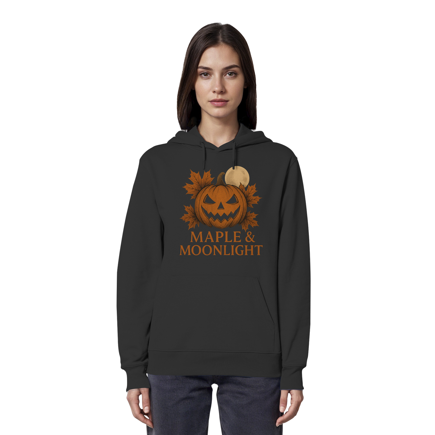 Maple & Moonlight – Cozy Canadian Halloween Hoodie