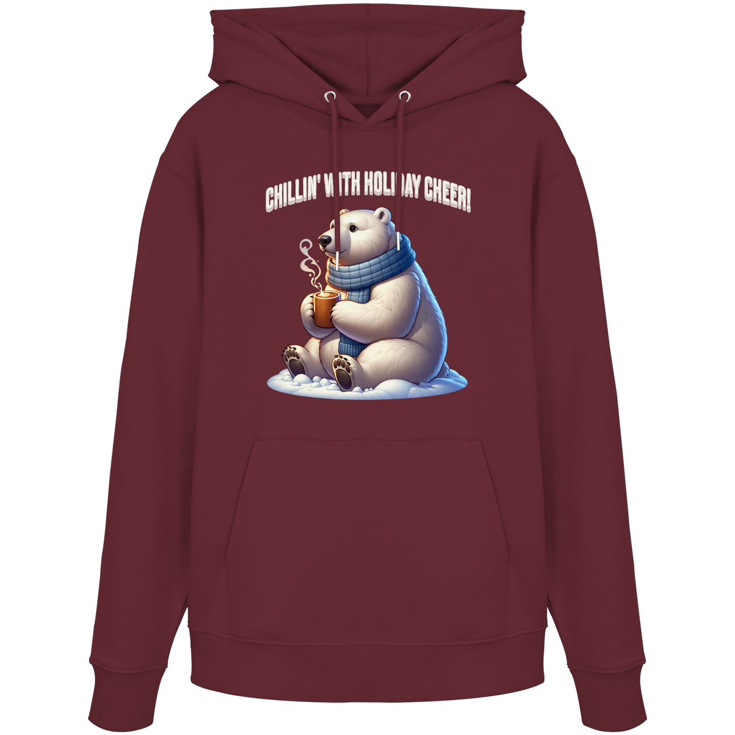 Chillin’ With Holiday Cheer Hoodie | Polar Bear Christmas Hoodie | Fleece Hoodie
