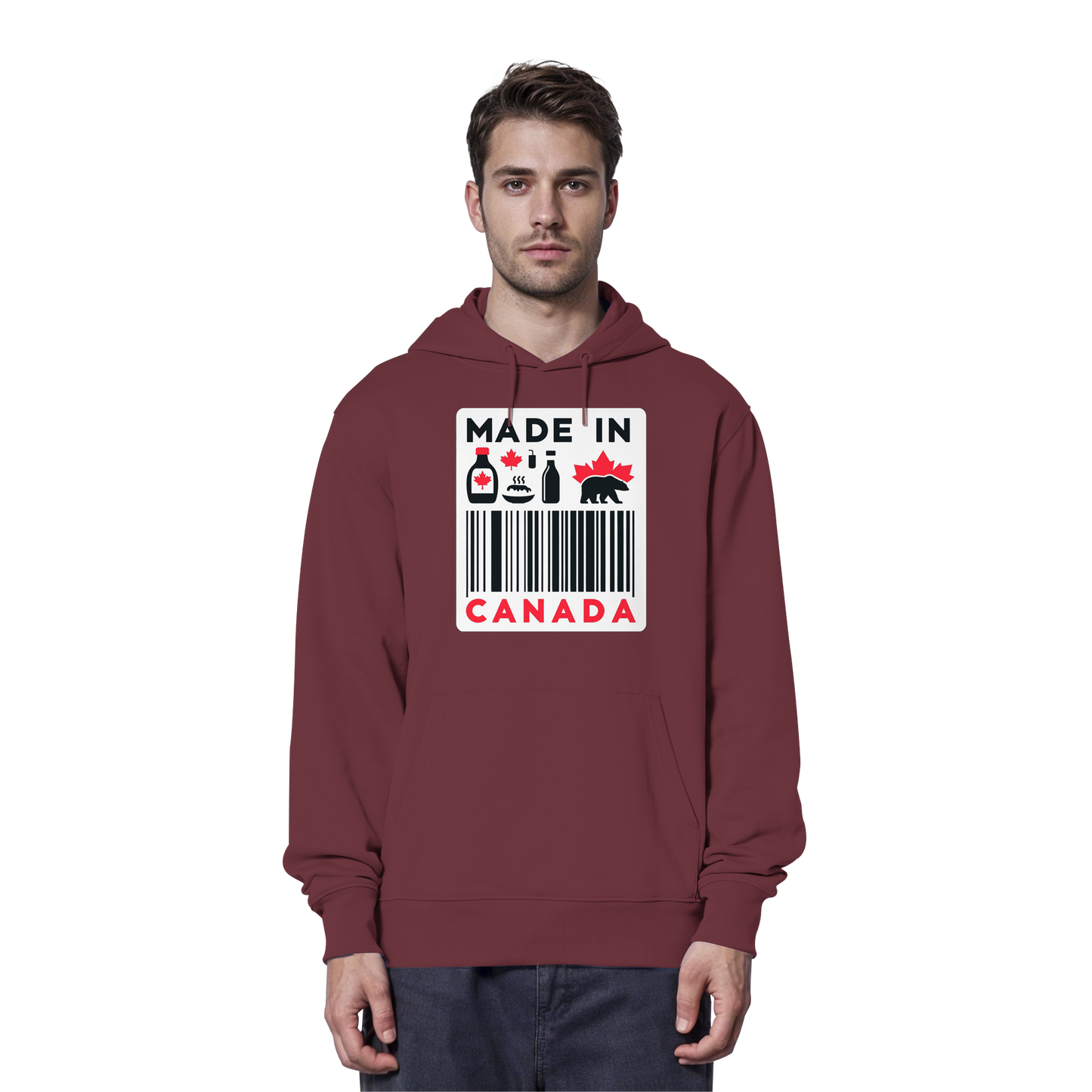 “Made in Canada” Unisex Hoodie – Minimalist, Playful and Proud