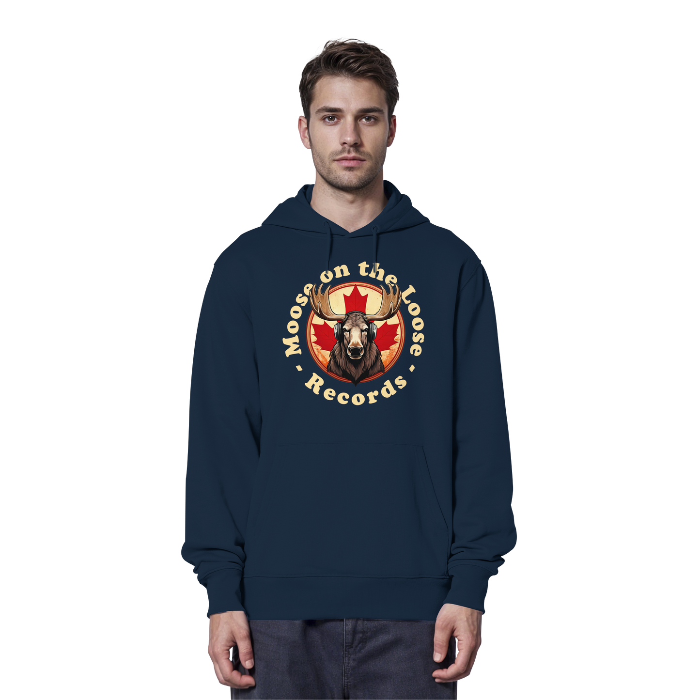 “Moose on the Loose Records” Unisex Hoodie – The Beat of Canada in Cozy Comfort