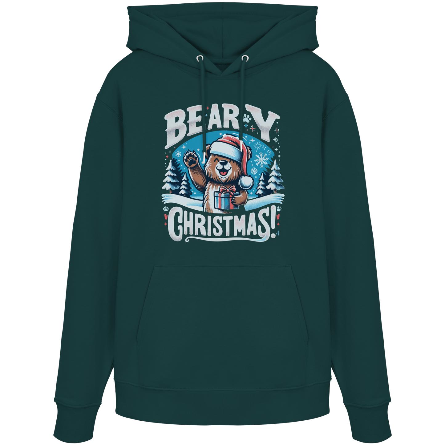 Beary Christmas Hoodie | Funny Bear Christmas Hoodie | Fleece Hoodie – Premium Softstyle Cotton