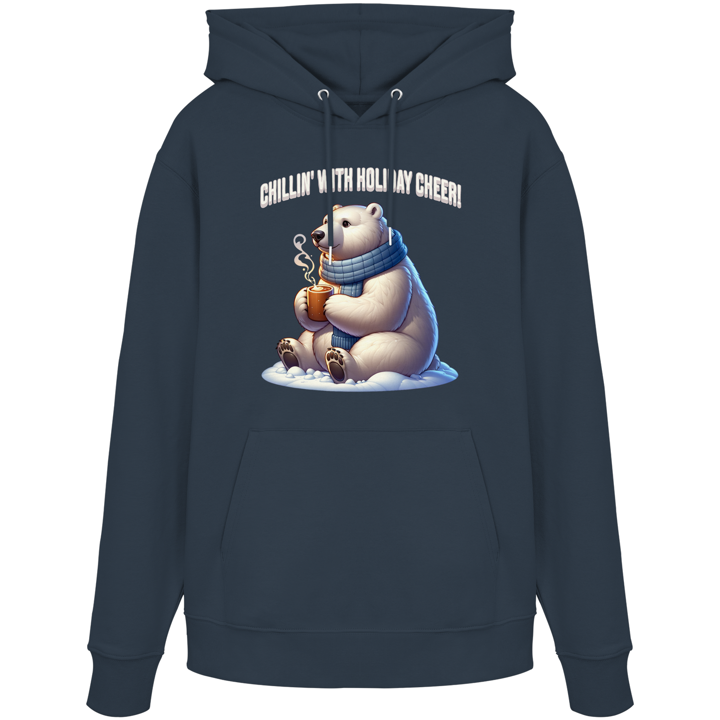 Chillin’ With Holiday Cheer Hoodie | Polar Bear Christmas Hoodie | Fleece Hoodie