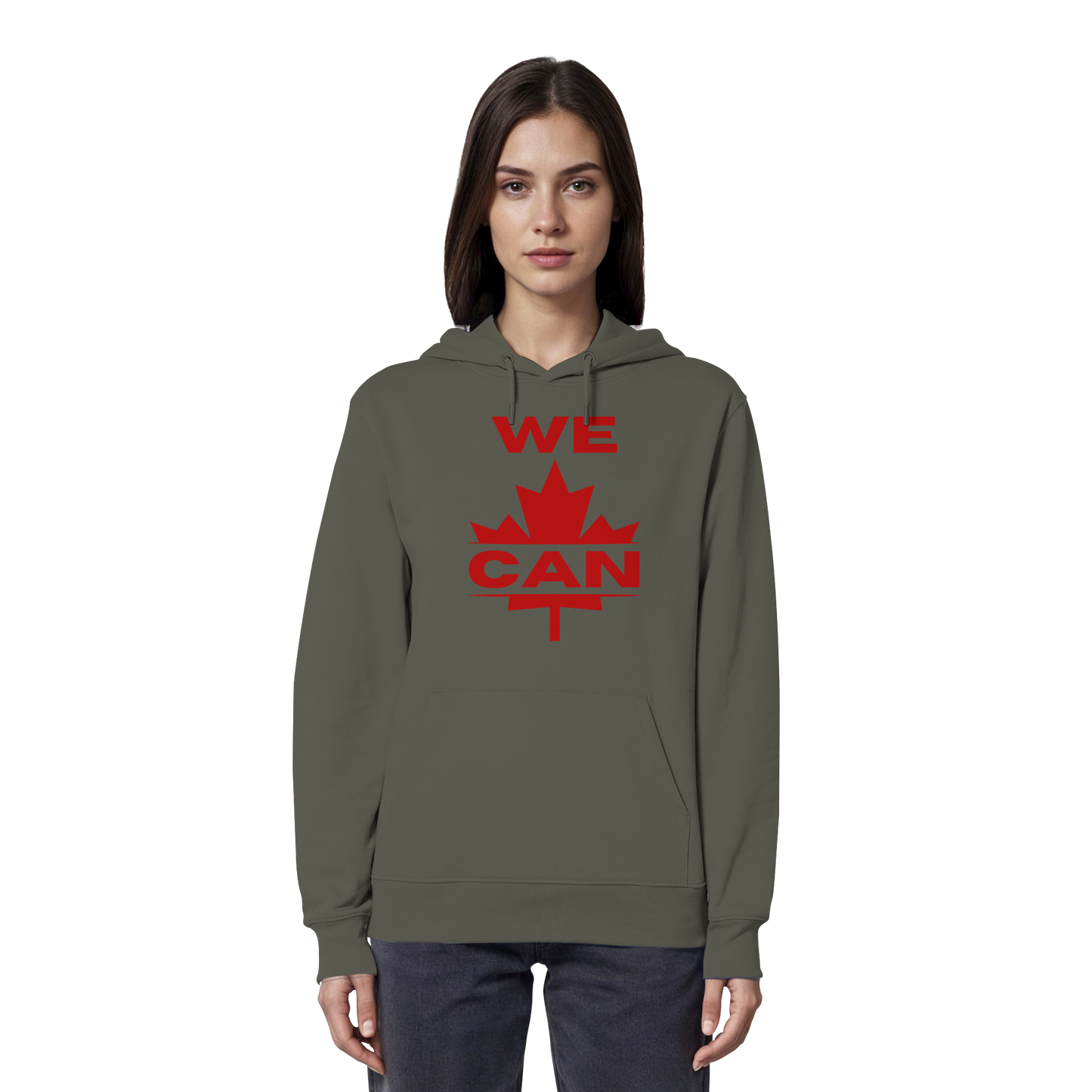 “We Can” with Maple Leaf Unisex Hoodie – Motivational Hoodie for Everyday Comfort, Canada Pride