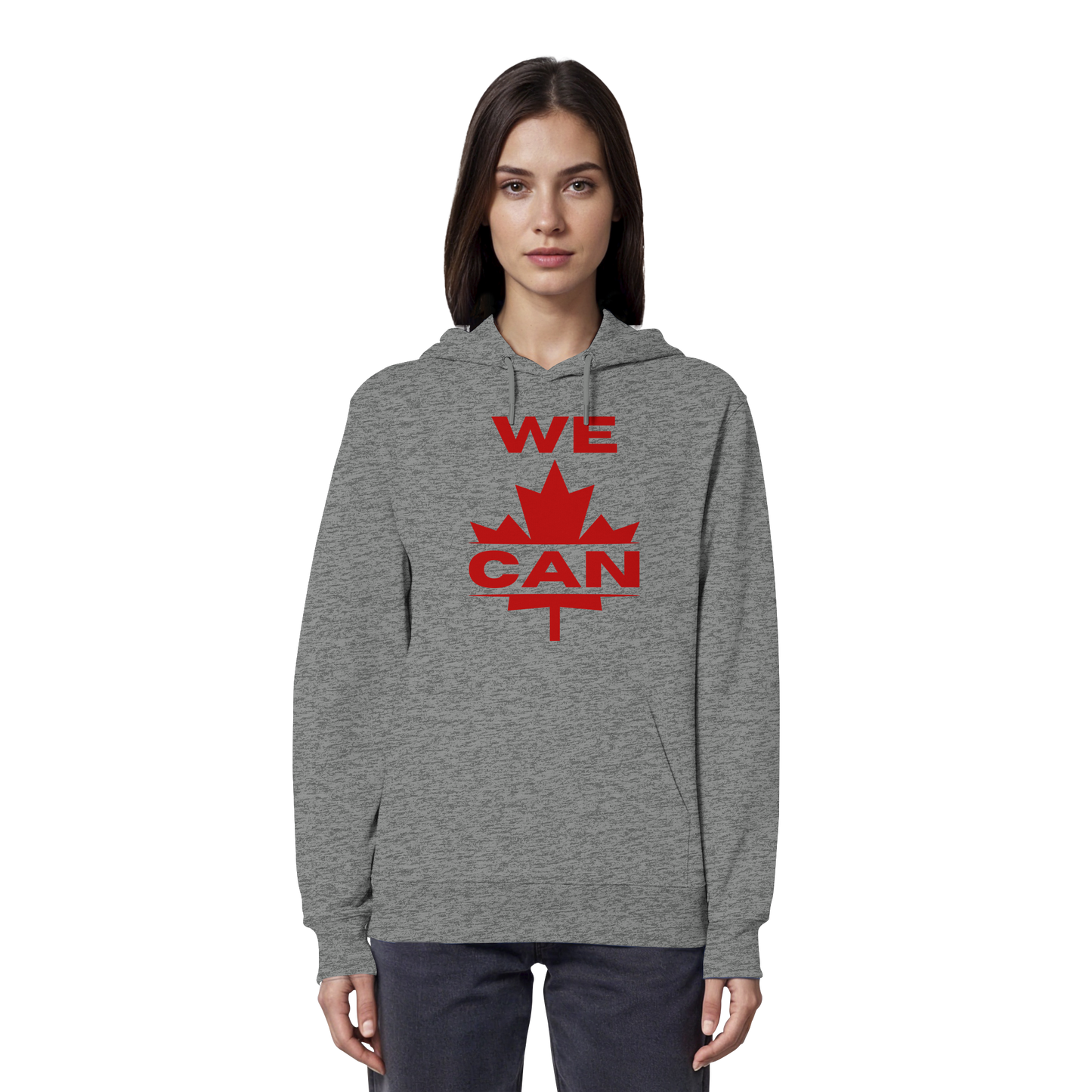 “We Can” with Maple Leaf Unisex Hoodie – Motivational Hoodie for Everyday Comfort, Canada Pride