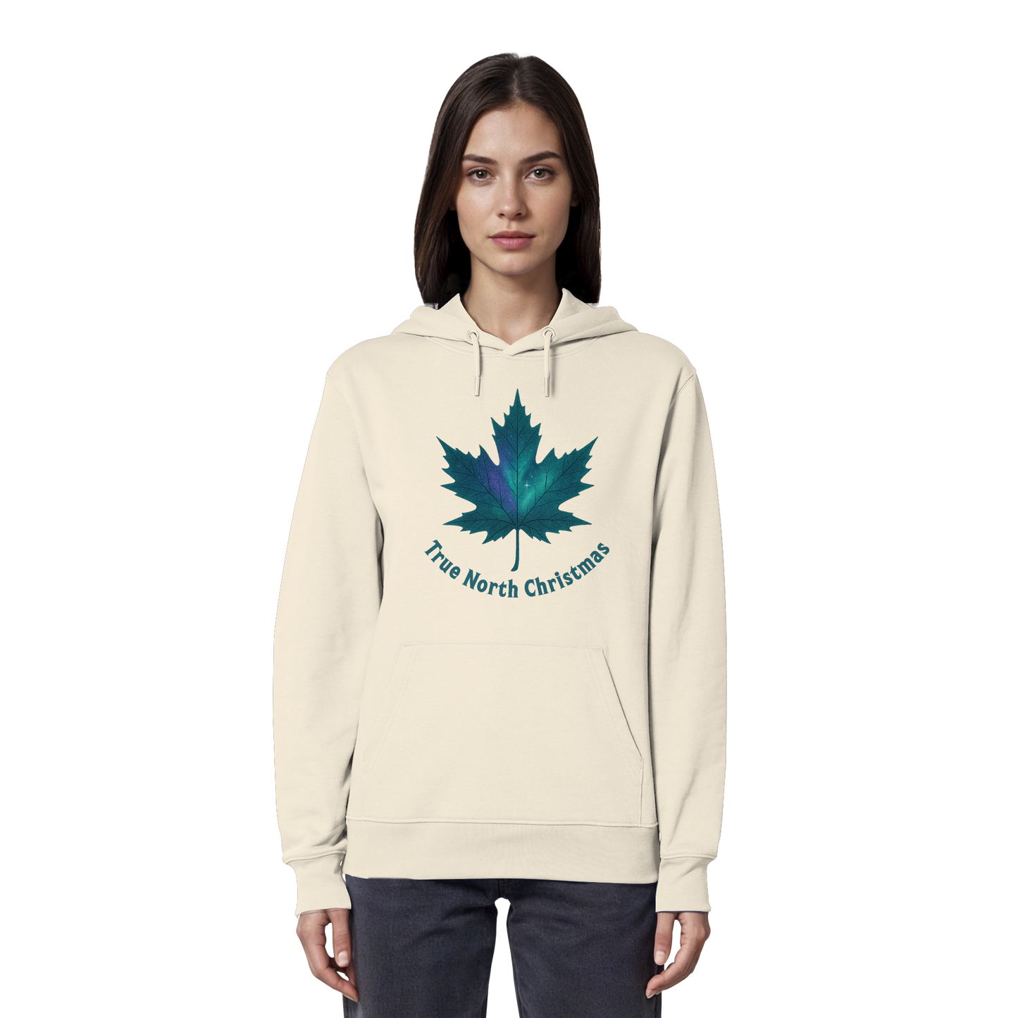True North Christmas Hoodie | Maple Leaf Holiday Hoodie | Fleece Hoodie – Premium Softstyle Cotton