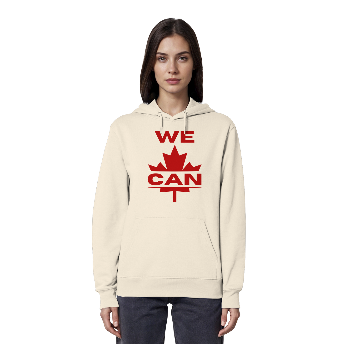 “We Can” with Maple Leaf Unisex Hoodie – Motivational Hoodie for Everyday Comfort, Canada Pride
