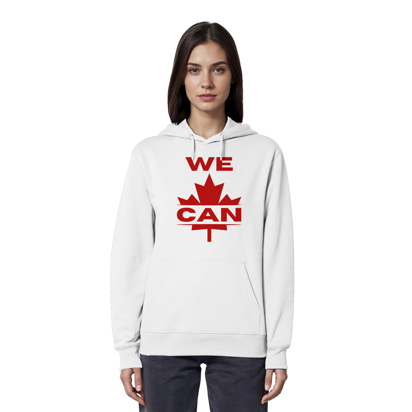 “We Can” with Maple Leaf Unisex Hoodie – Motivational Hoodie for Everyday Comfort, Canada Pride