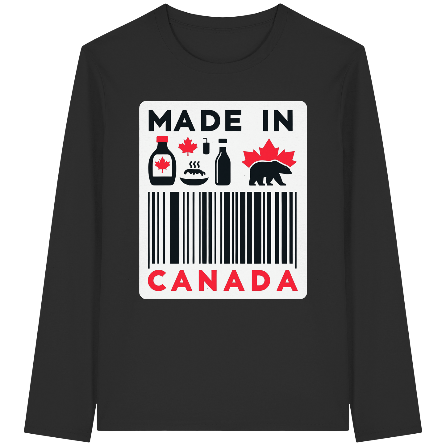 “Made in Canada” Unisex Long Sleeve Tee – Minimalist, Playful, and Proud