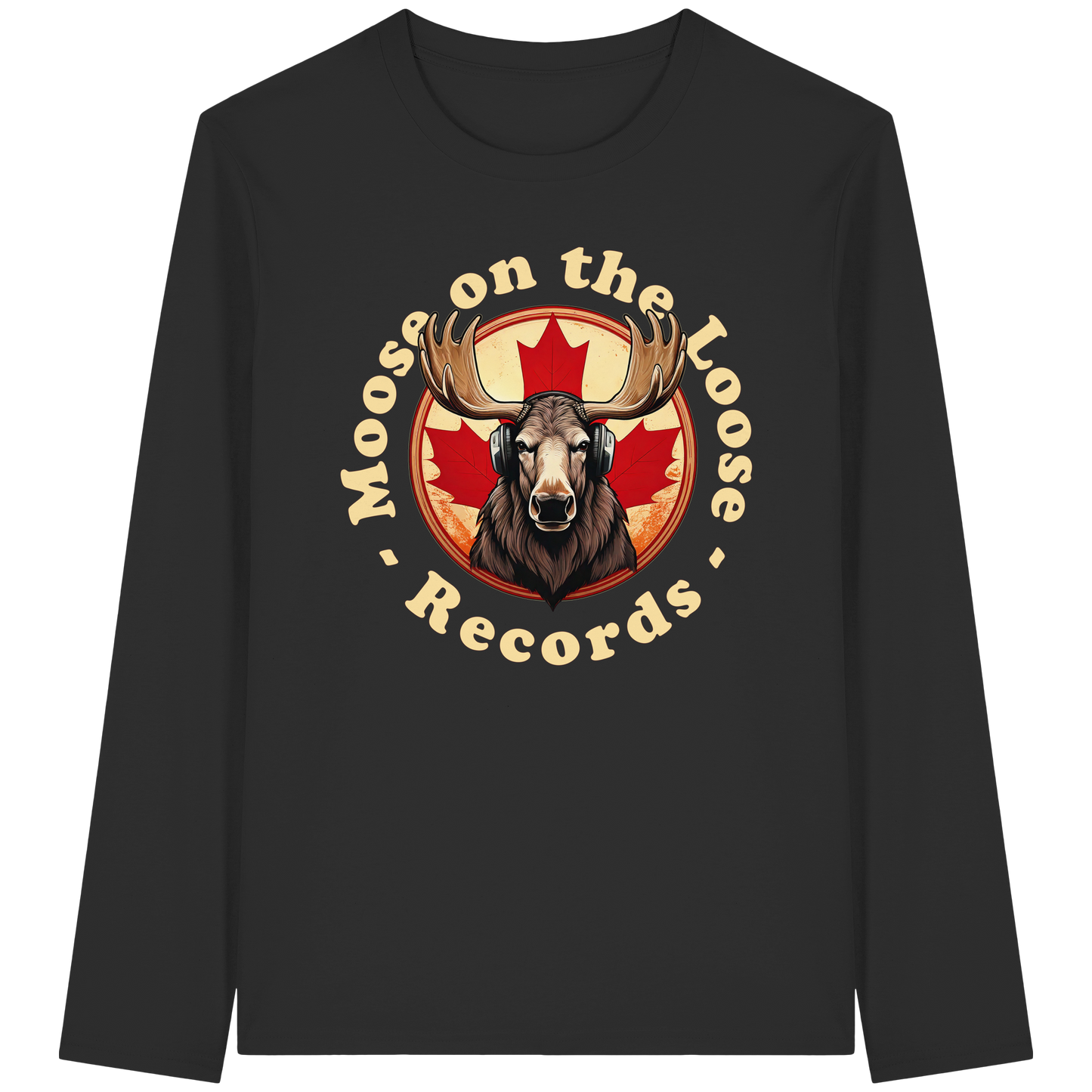 “Moose on the Loose Records” Long Sleeve Tee – Classic Style with a Canadian Rhythm