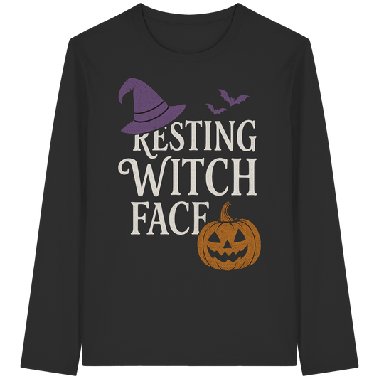Resting Witch Face – Unisex Spooky Long Sleeve Tee with Witchy Attitude
