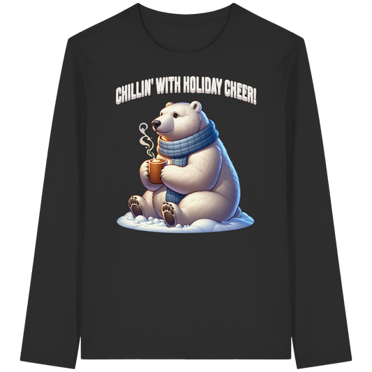 Chillin’ With Holiday Cheer Long Sleeve | Polar Bear Christmas Shirt | Cozy Cotton Top