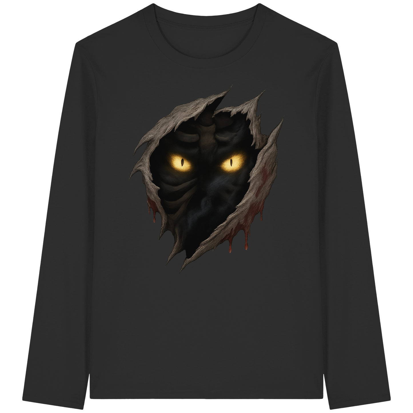 Haunted Eyes – Long Sleeve Halloween Shirt | Dark & Spooky Aesthetic