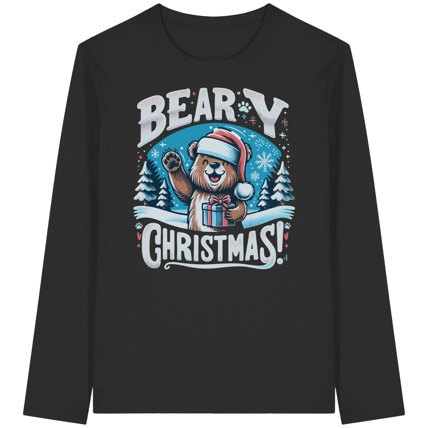 Beary Christmas Long Sleeve | Funny Bear Holiday Shirt | Premium Cotton Tee