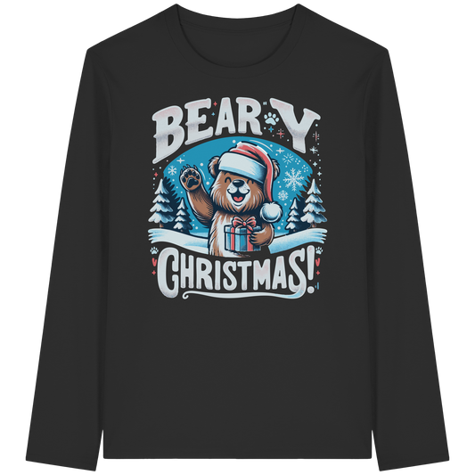 Beary Christmas Long Sleeve | Funny Bear Holiday Shirt | Premium Cotton Tee