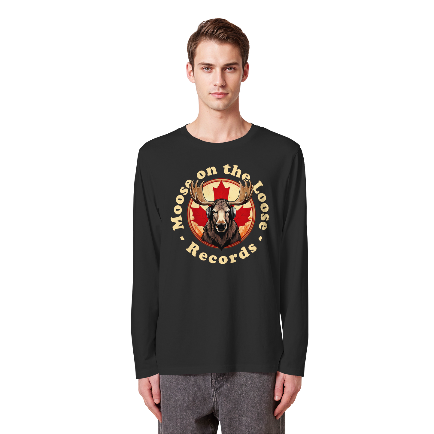 “Moose on the Loose Records” Long Sleeve Tee – Classic Style with a Canadian Rhythm