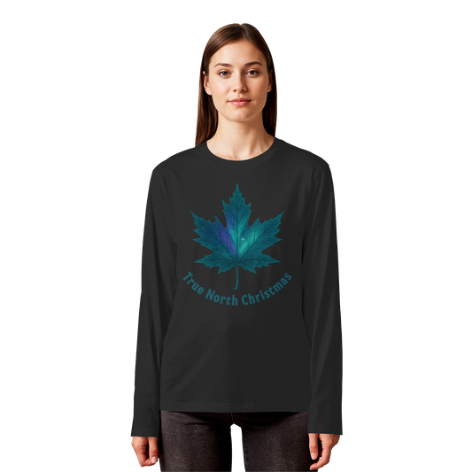 True North Christmas Long Sleeve | Maple Leaf Holiday Shirt | Premium Cotton Tee