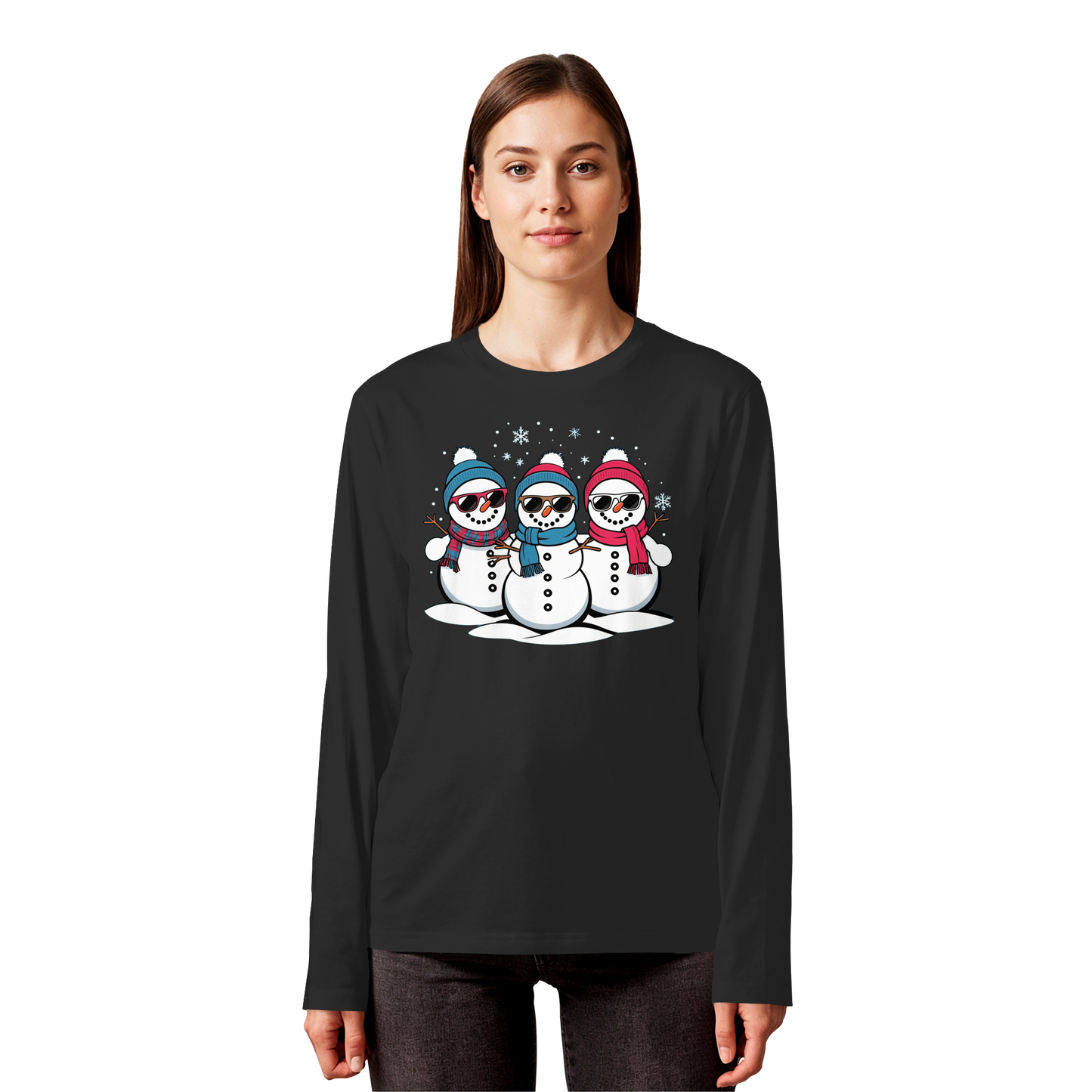 Cool Snow Squad Long Sleeve | Snowman Holiday Shirt | Premium Cotton Tee