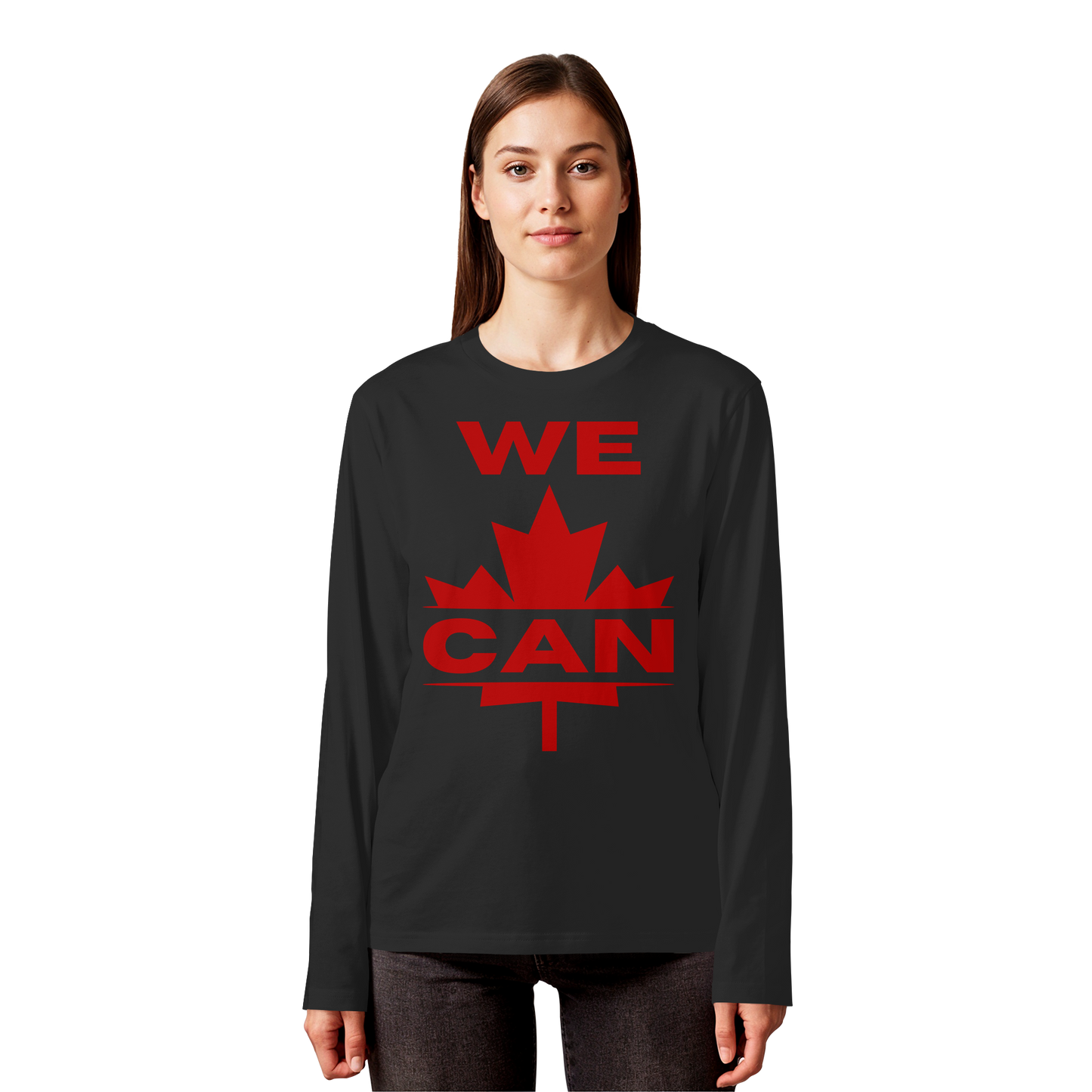 “WE CAN” with Maple Leaf Unisex Long Sleeve Tee – Perfect for Casual Days