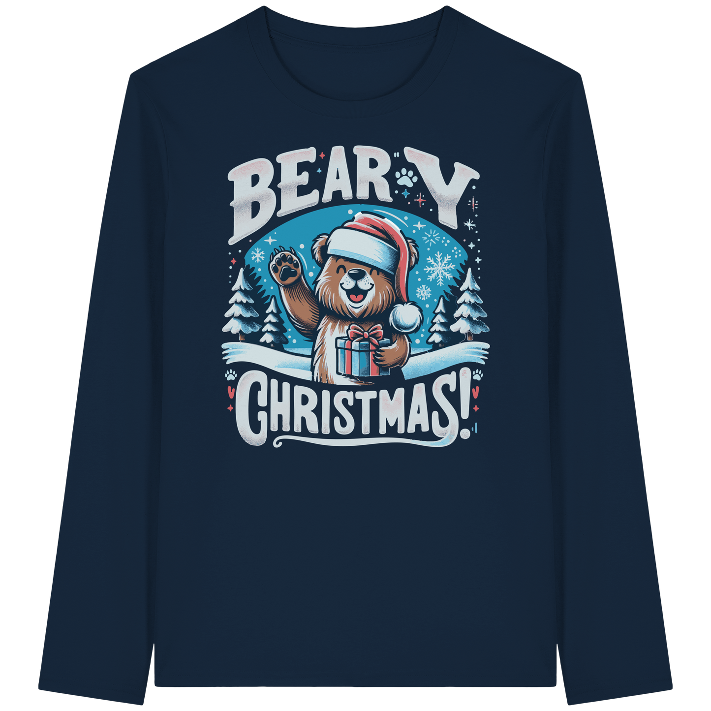 Beary Christmas Long Sleeve | Funny Bear Holiday Shirt | Premium Cotton Tee