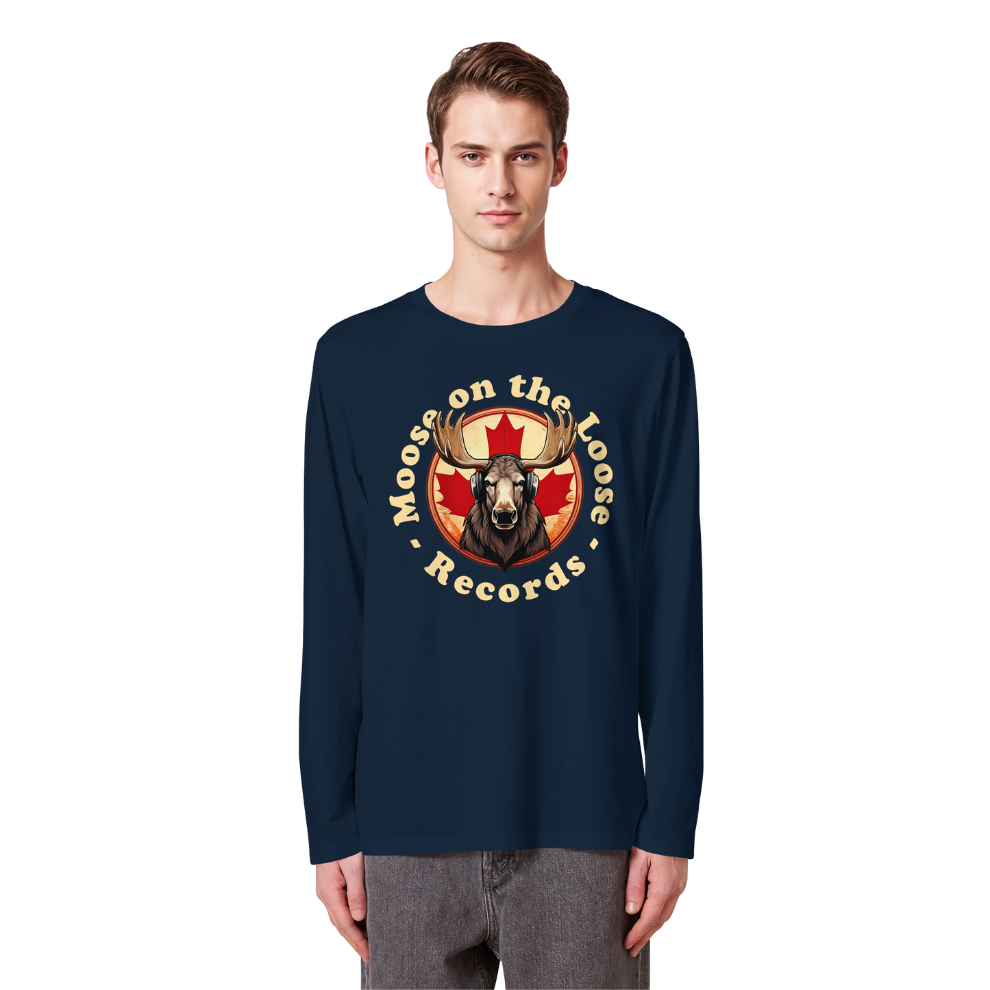 “Moose on the Loose Records” Long Sleeve Tee – Classic Style with a Canadian Rhythm