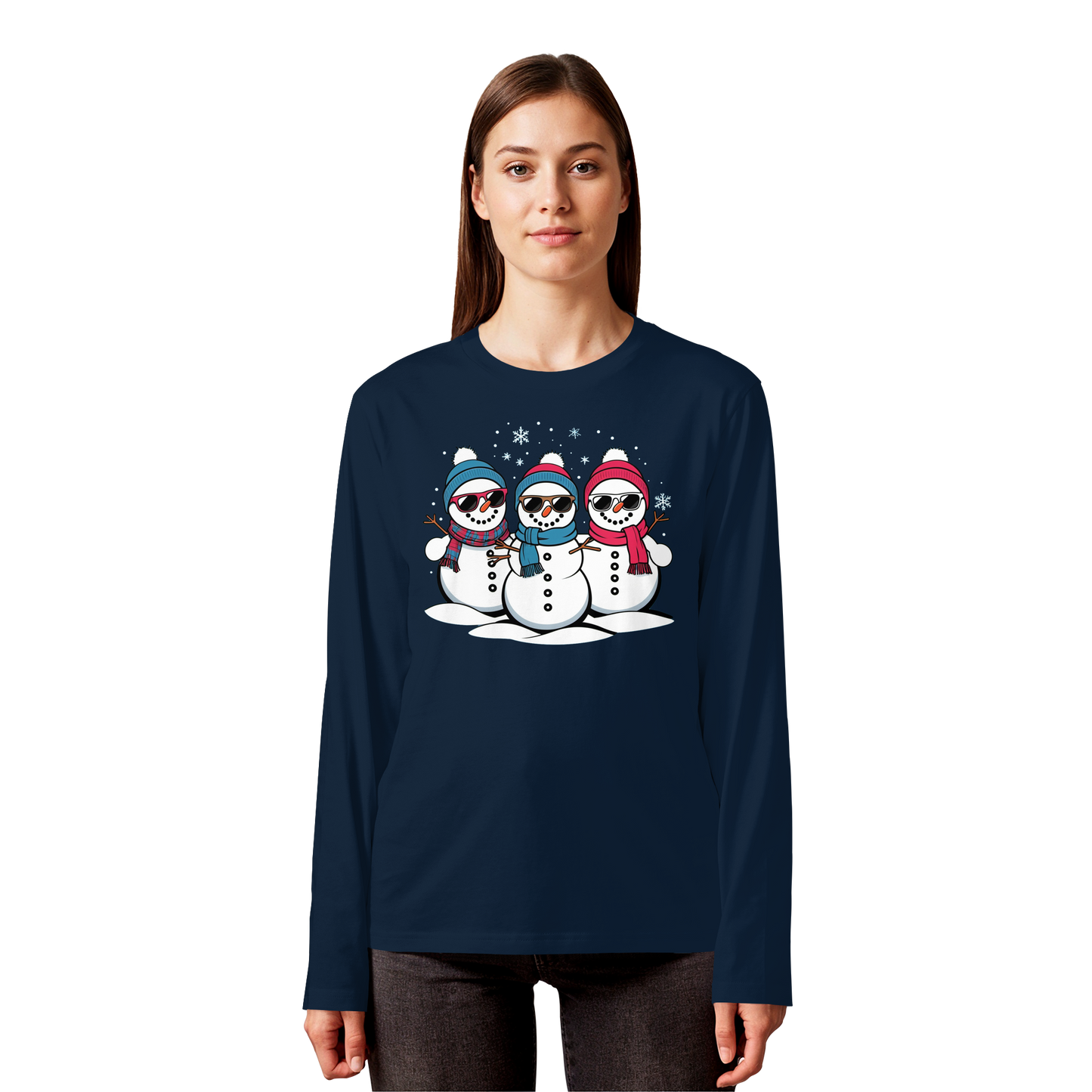 Cool Snow Squad Long Sleeve | Snowman Holiday Shirt | Premium Cotton Tee