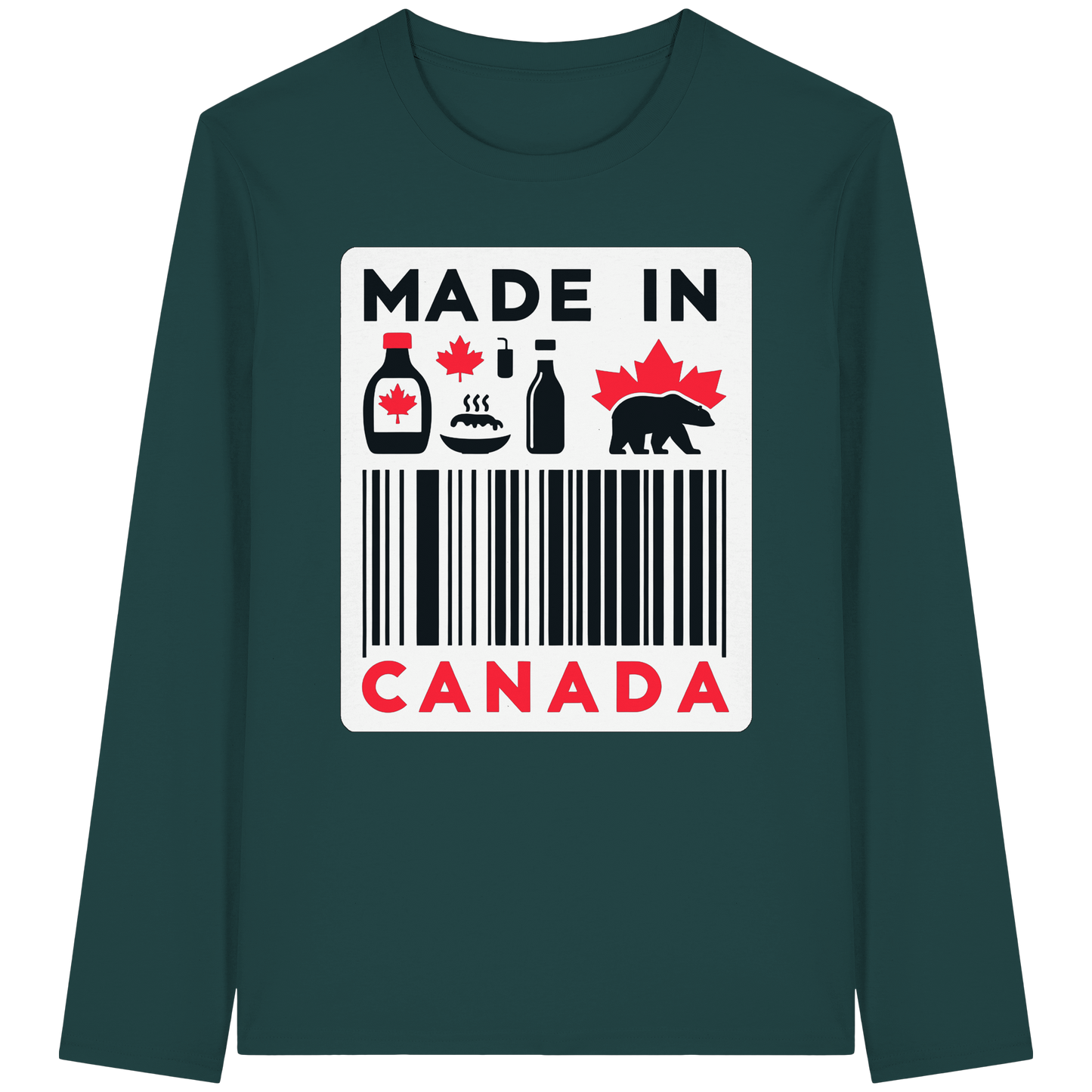 “Made in Canada” Unisex Long Sleeve Tee – Minimalist, Playful, and Proud