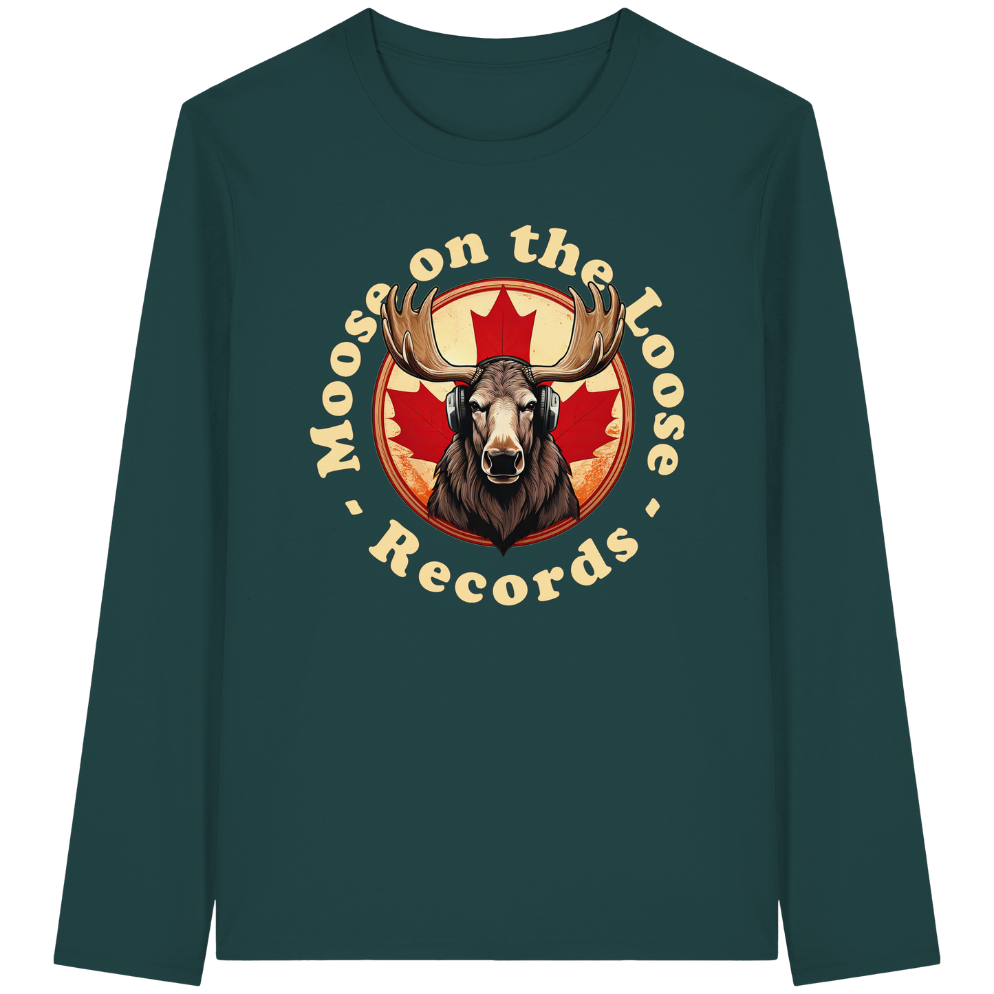“Moose on the Loose Records” Long Sleeve Tee – Classic Style with a Canadian Rhythm