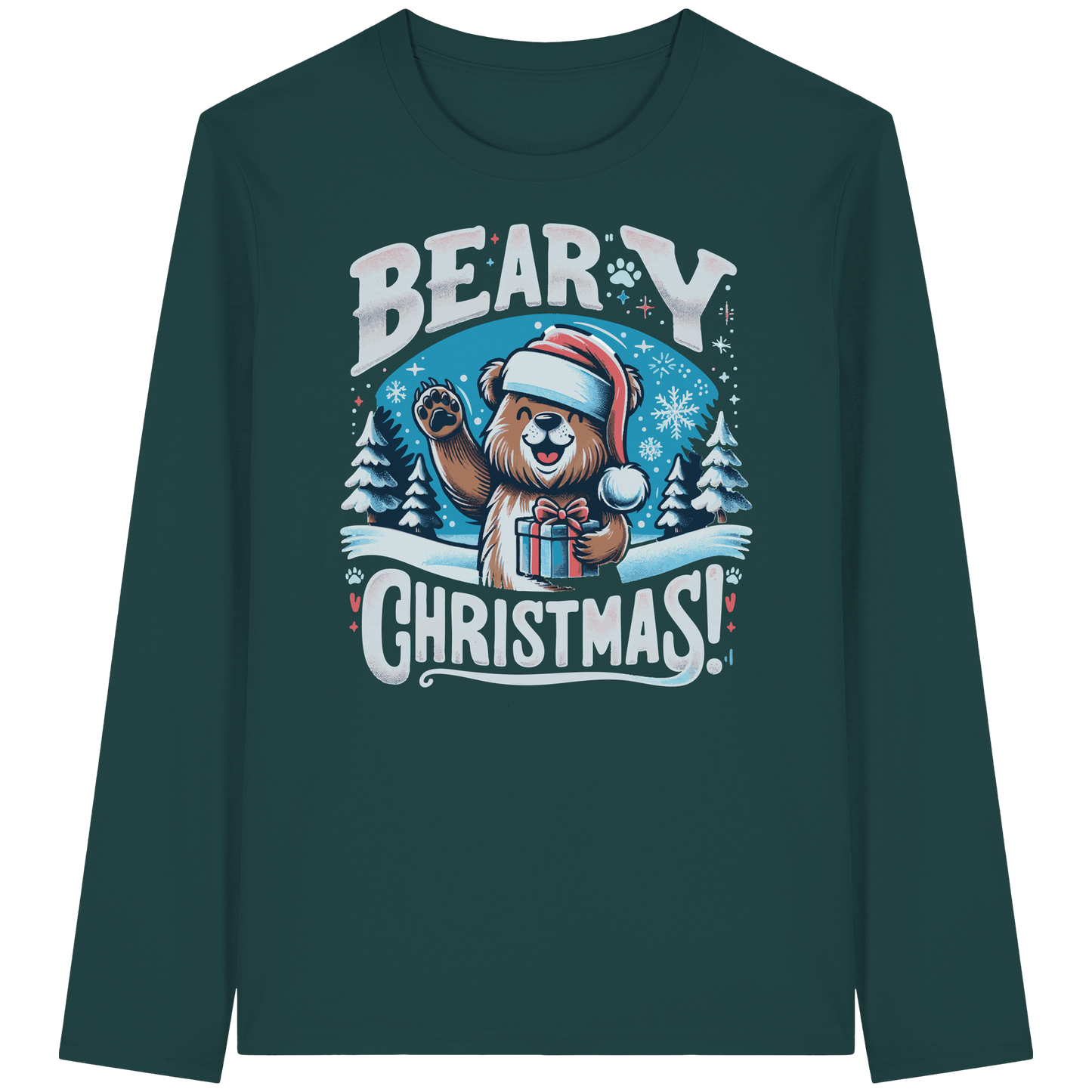 Beary Christmas Long Sleeve | Funny Bear Holiday Shirt | Premium Cotton Tee