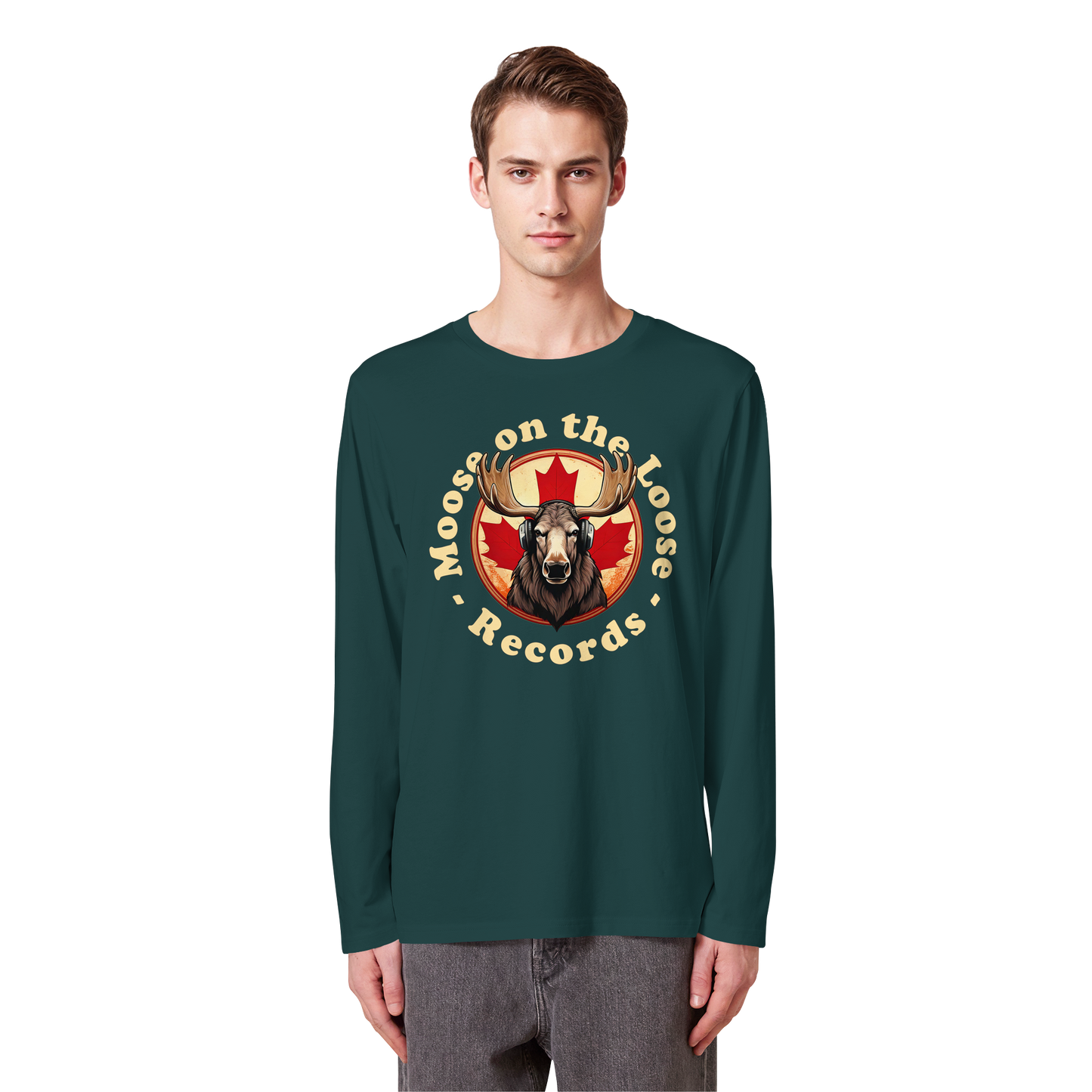 “Moose on the Loose Records” Long Sleeve Tee – Classic Style with a Canadian Rhythm