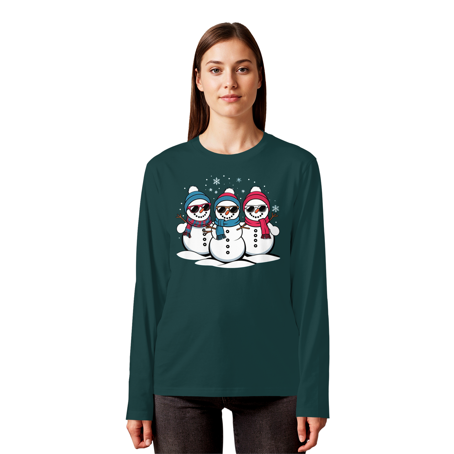 Cool Snow Squad Long Sleeve | Snowman Holiday Shirt | Premium Cotton Tee