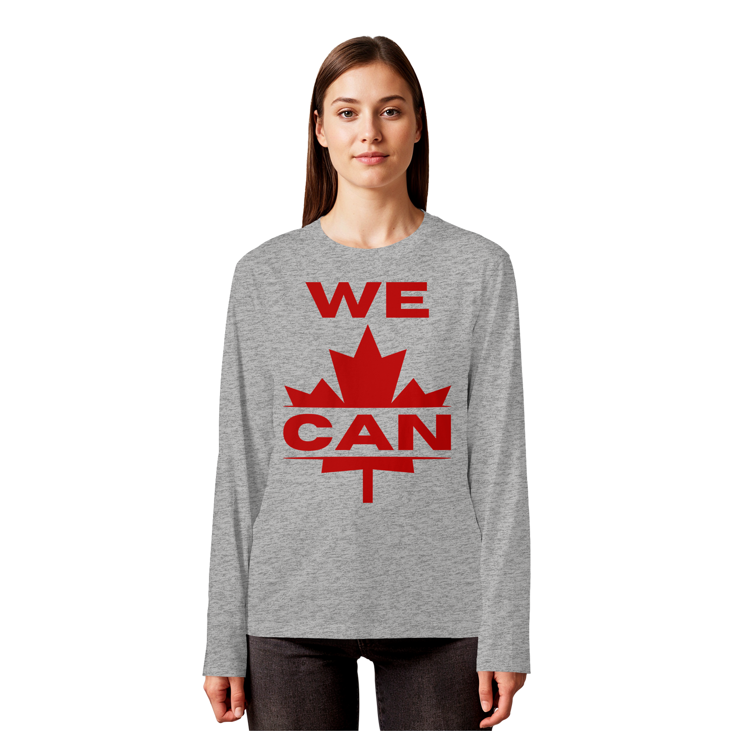 “WE CAN” with Maple Leaf Unisex Long Sleeve Tee – Perfect for Casual Days