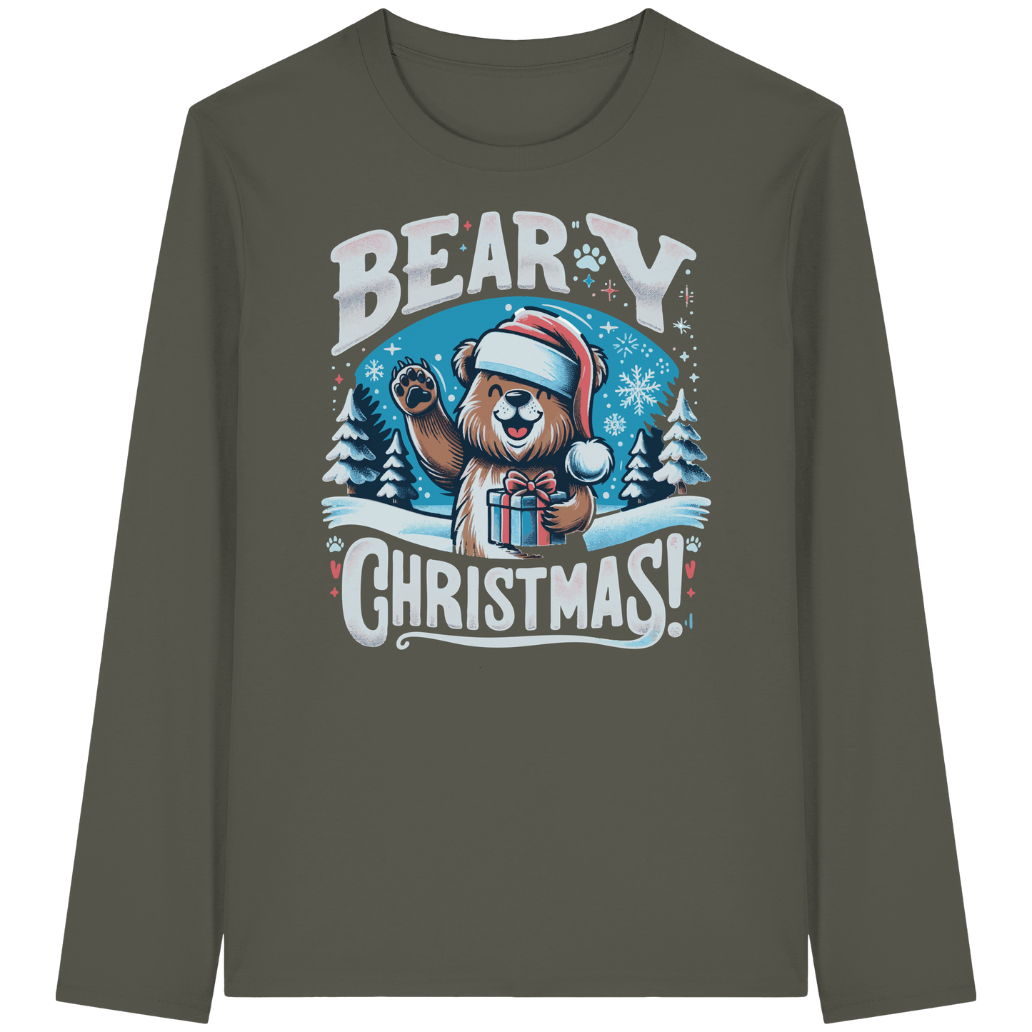 Beary Christmas Long Sleeve | Funny Bear Holiday Shirt | Premium Cotton Tee