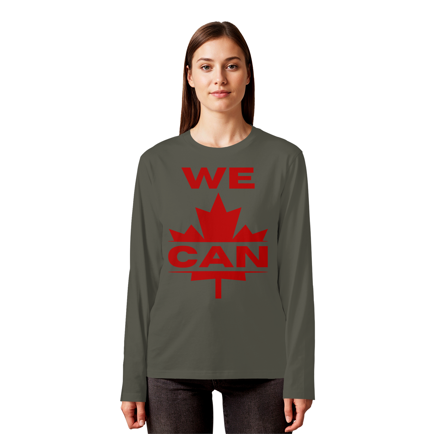 “WE CAN” with Maple Leaf Unisex Long Sleeve Tee – Perfect for Casual Days