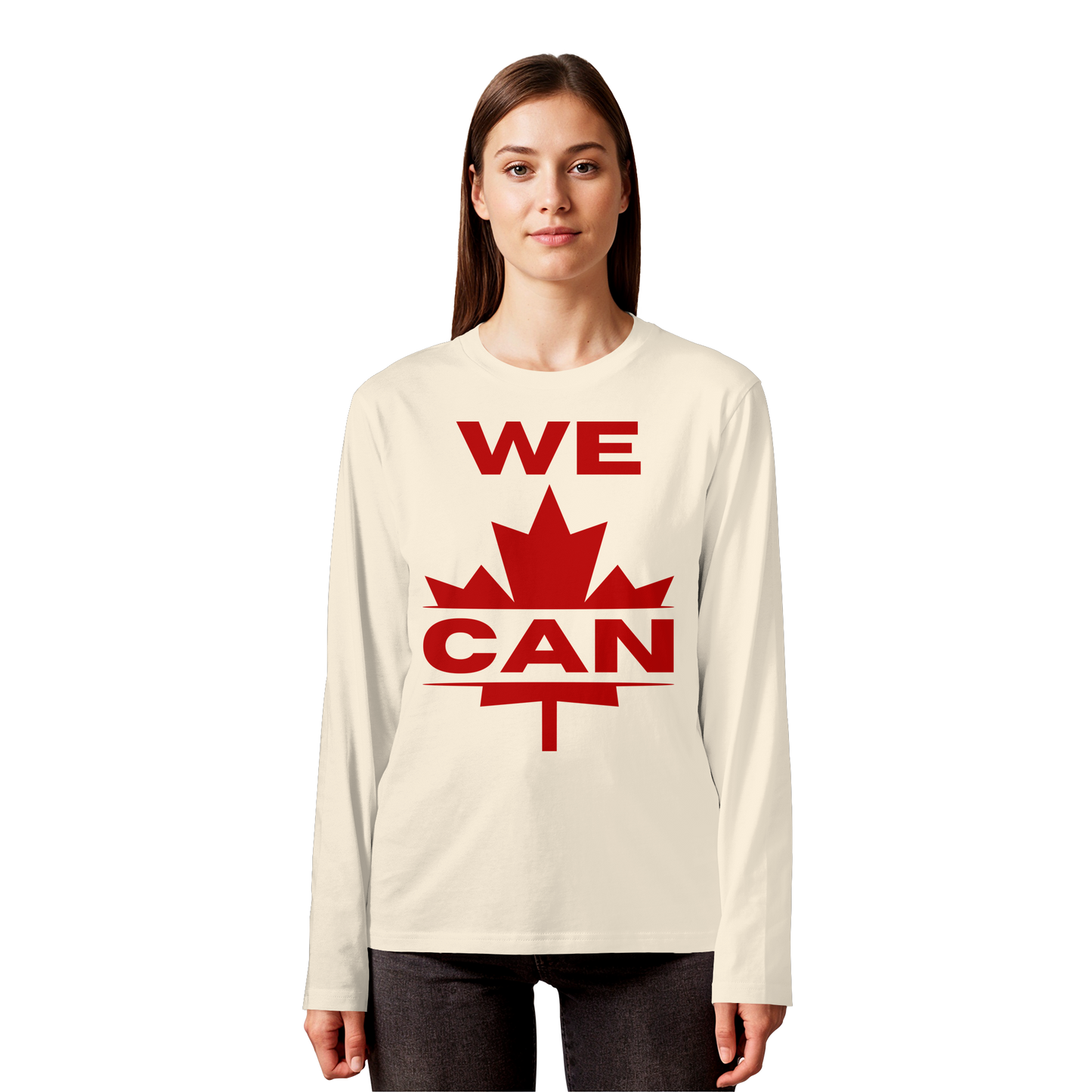 “WE CAN” with Maple Leaf Unisex Long Sleeve Tee – Perfect for Casual Days