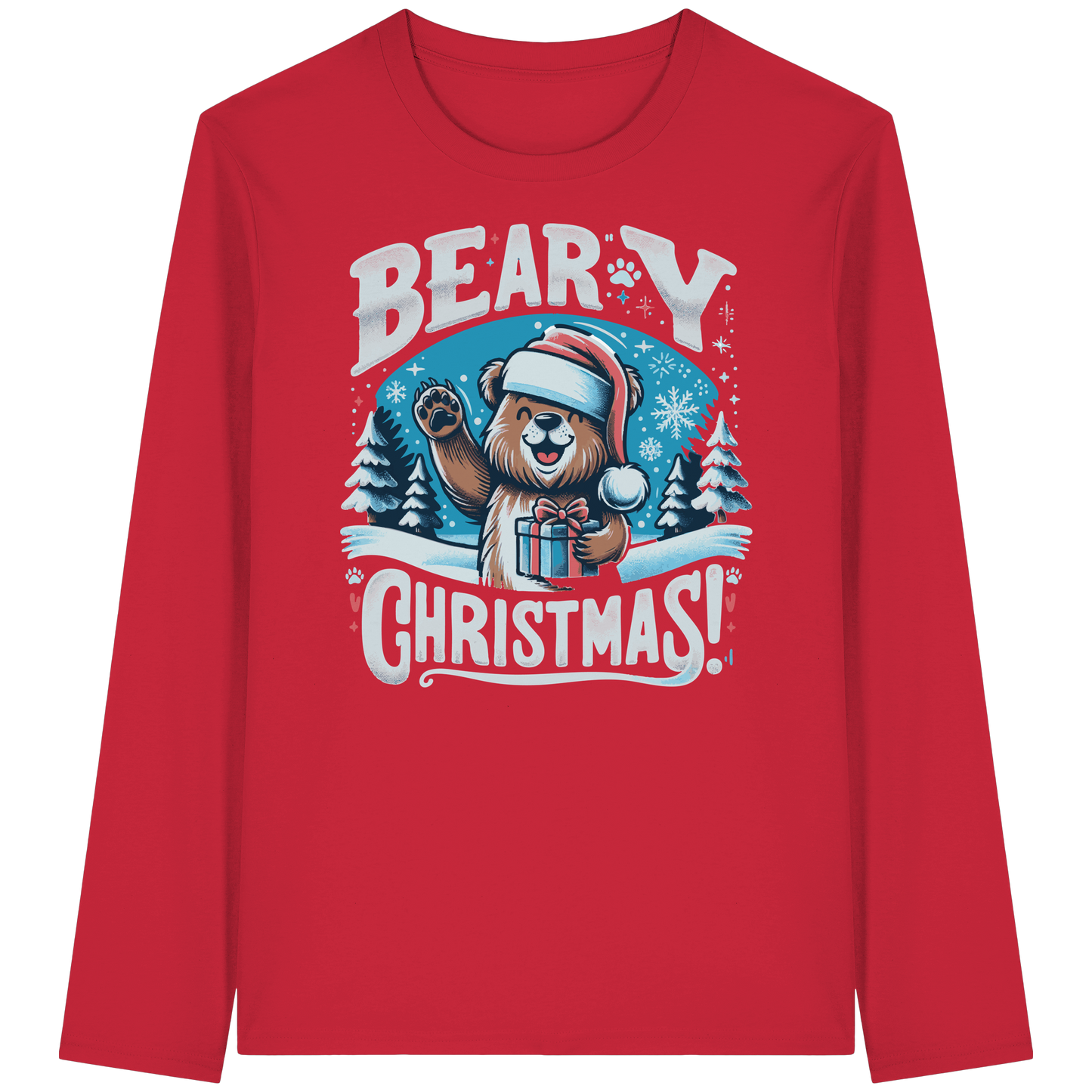 Beary Christmas Long Sleeve | Funny Bear Holiday Shirt | Premium Cotton Tee